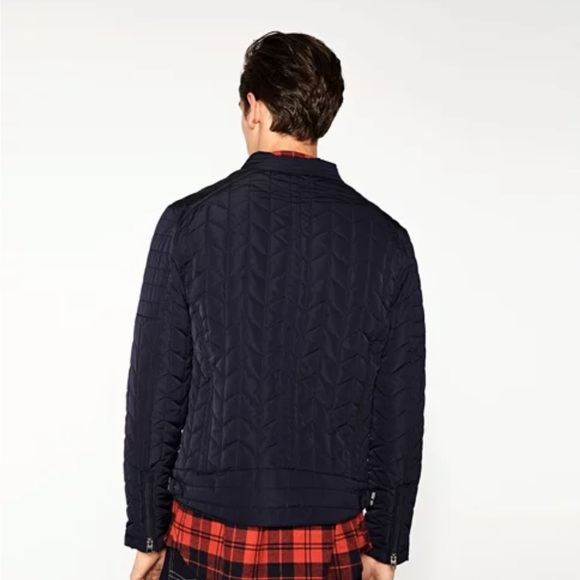 ZARA Man Quilted Jacket (Navy Black) - Picture 2 of 8